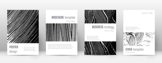 Cover page design template. Minimalistic brochure layout. Classic trendy abstract cover page. Black 