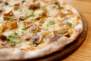 Pizza with porcini mushrooms