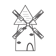 Isolated medieval windmill building icon
