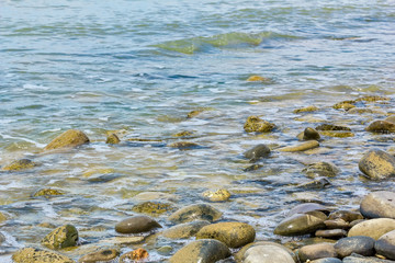 Large pebble on the seashore