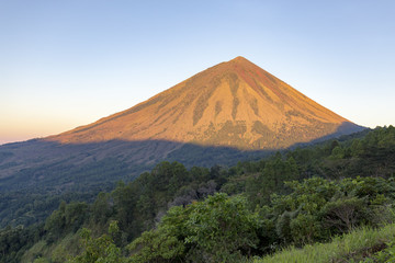 Wide angle view of Mt. Inerie in Flores, Indonesia.