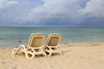 beach chairs, chairs on the beach