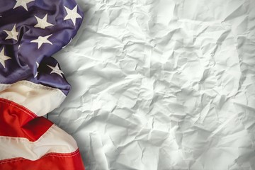 Composite image of creased us flag