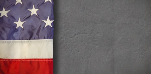 Composite image of creased us flag