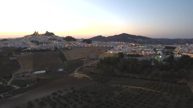 Drone en Olvera. Pueblo de Cadiz, Andalucia Espa&ntilde;a 