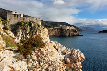 View of the Old City in Dubrovnik in sunny day