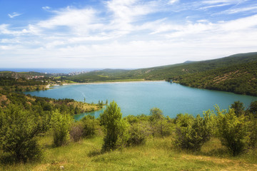 View of the reservoir in the Crimea