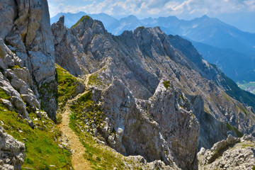 Weg auf dem Klettersteig Mittenwald