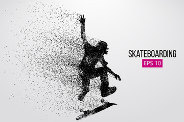 Obraz na płótnie Canvas Silhouette of a skateboarder. Vector illustration