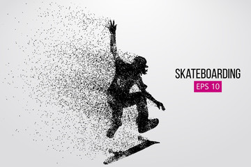 Silhouette of a skateboarder. Vector illustration