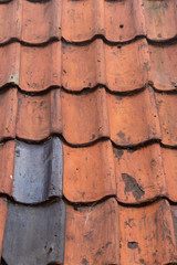 Old red tile pattern