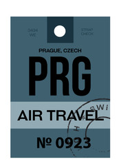 Prague airport luggage tag
