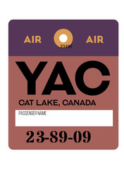 Cat Lake airport luggage tag
