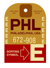 Philadelphia airport luggage tag