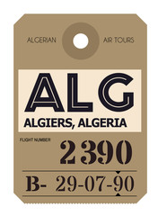 algiers airport luggage tag