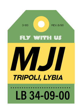 Tripoli airport luggage tag