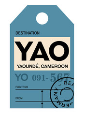 Yaounde airport luggage tag