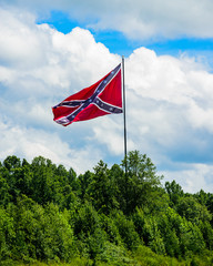 Largest Rebel flag in America stands in Blairs,VA. It measures 51'x31' in size.