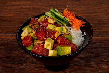 Raw tuna with avocado