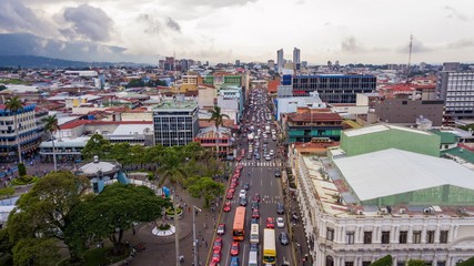 Beautiful aerial view of the city of San Jose  Costa Rica