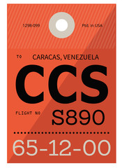 Caracas airport luggage tag