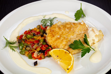 Tasty fried cod