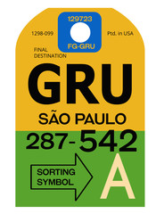 Sao Paulo airport luggage tag