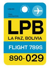 La Paz airport luggage tag
