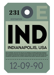 Indianapolis airport luggage tag