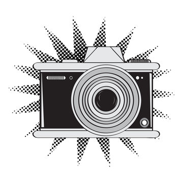 Isolated comic camera icon