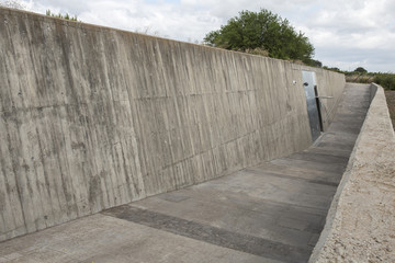 Access ramp to Visitors center of Dolmen de Soto, Huelva, Spain