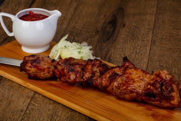 Grilled pork shashlik bbq