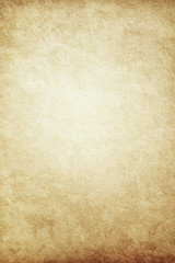 Grunge background of old brown paper, page, blank, retro, vintage, yellow, rough, spots, paper texture