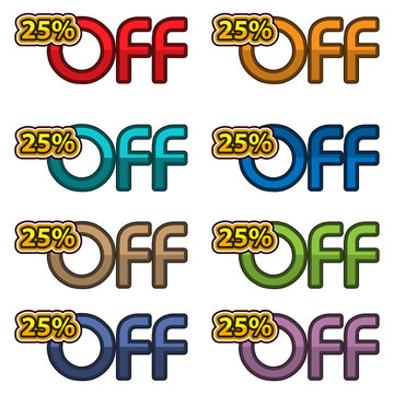 Illustration Vector of 25% off. discount banners design template, app icons, vector illustration