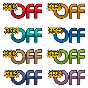 Illustration Vector of 35% off. discount banners design template, app icons, vector illustration