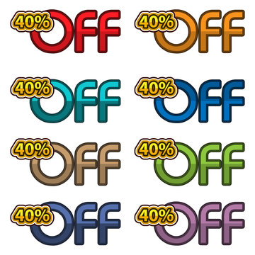 Illustration Vector of 40% off. discount banners design template, app icons, vector illustration