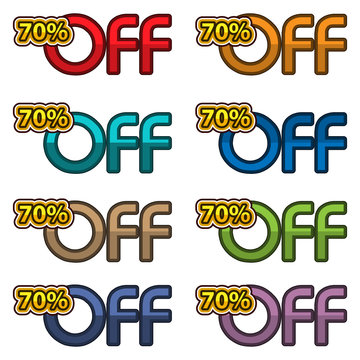 Illustration Vector of 70% off. discount banners design template, app icons, vector illustration