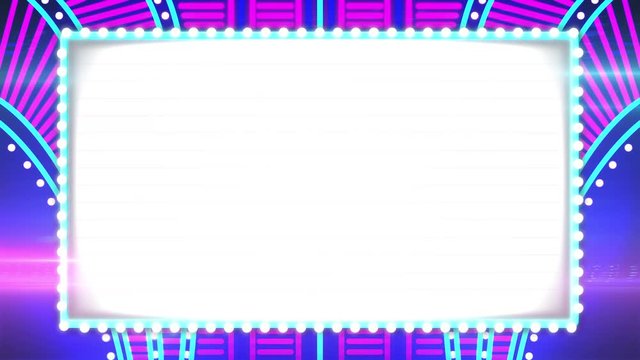 A looping abstract flashing casino lights animated blank marquee background.  	