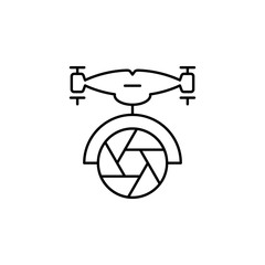drone with camera icon. Element of drones for mobile concept and web apps illustration. Thin line icon for website design and development, app development. Premium icon © rashadaliyev