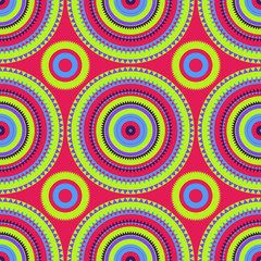 Vibrant circular large scale seamless pattern