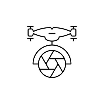 drone with camera icon. Element of drones for mobile concept and web apps illustration. Thin line icon for website design and development, app development. Premium icon