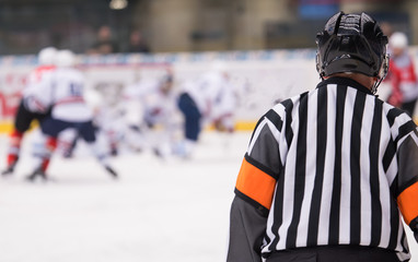 Obraz premium hockey referee on ice