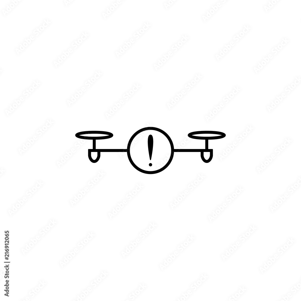 Poster attention drone icon. element of drones for mobile concept and web apps illustration. thin line icon