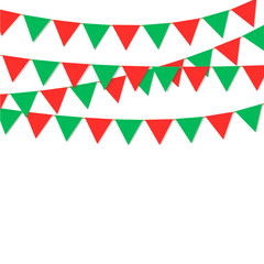 bunting flag red and green color
