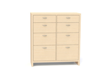 Wardrobe with drawers for clothes, linen, underwear, children's clothes.