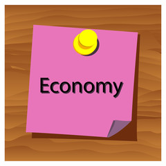 Reminder paper word economy vector. Vector Illustration.