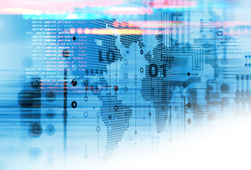 Obraz premium Big data futuristic visualization abstract illustration