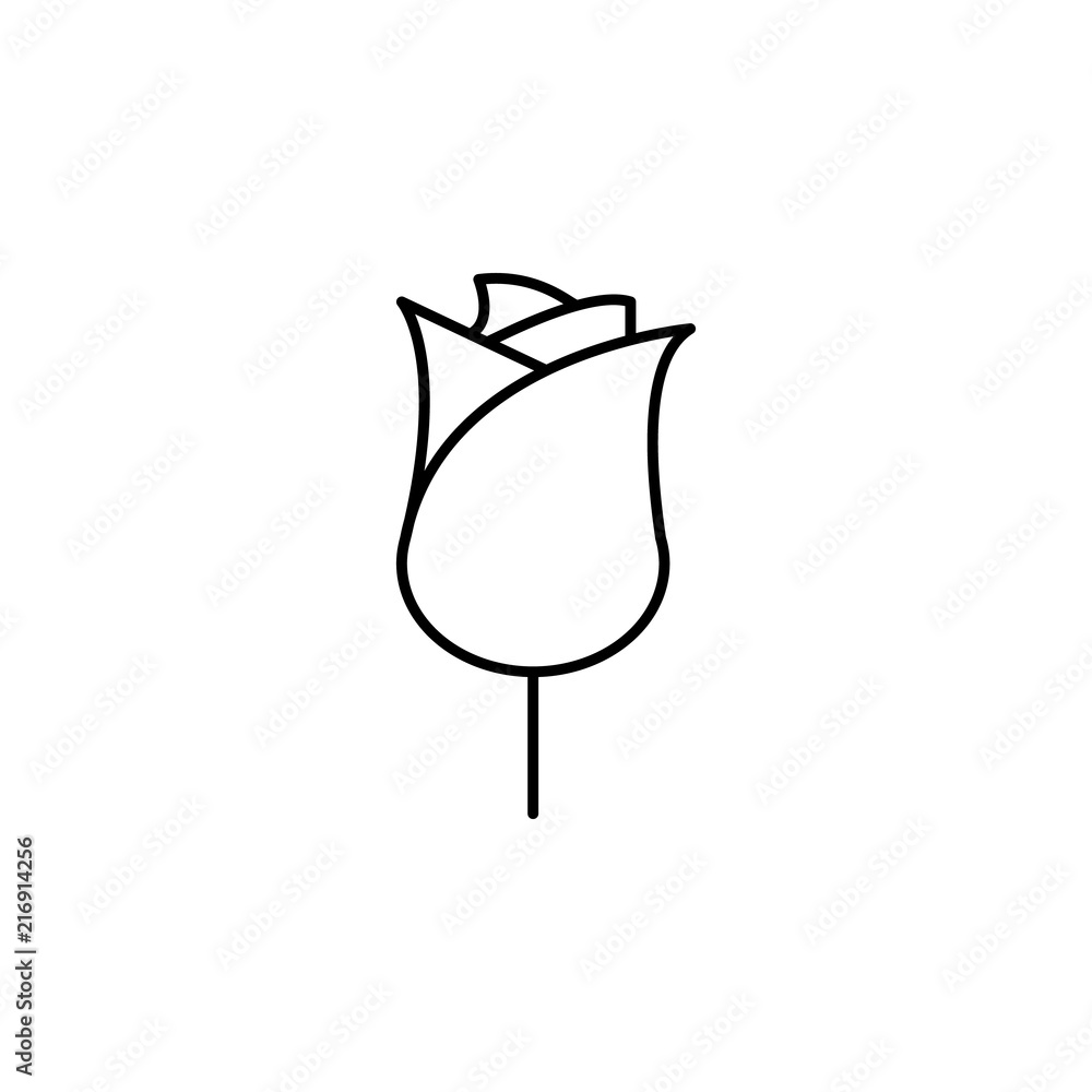 Poster rose icon. element of nature icon for mobile concept and web apps. thin line rose icon can be used f