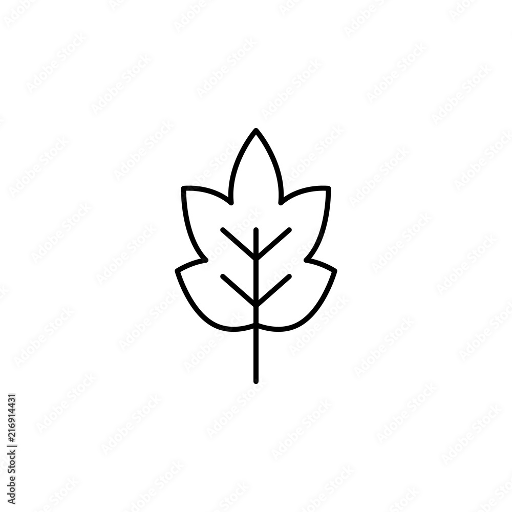 Poster leaf icon. element of nature icon for mobile concept and web apps. thin line leaf icon can be used f