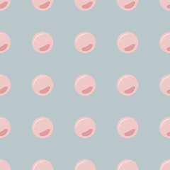 Pink dot seamless pattern on grey background